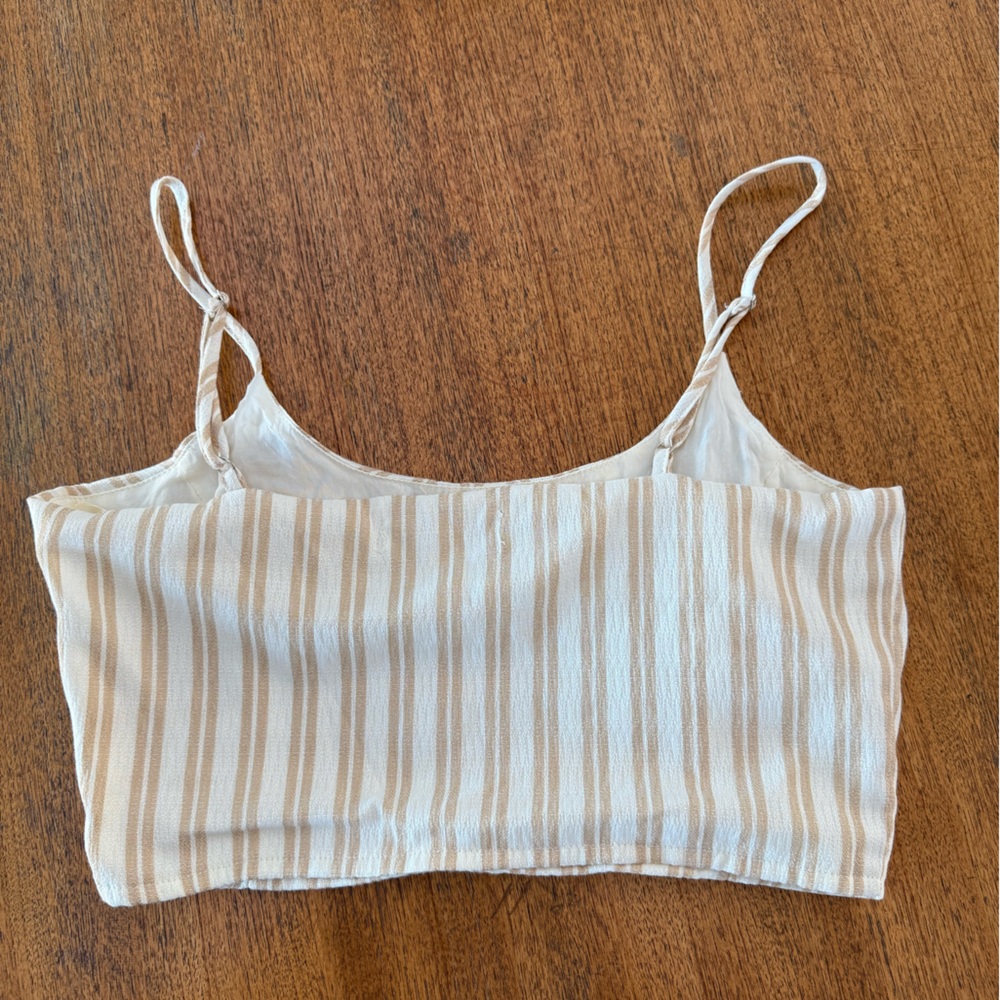 Wild Honey Beige and White Striped Top